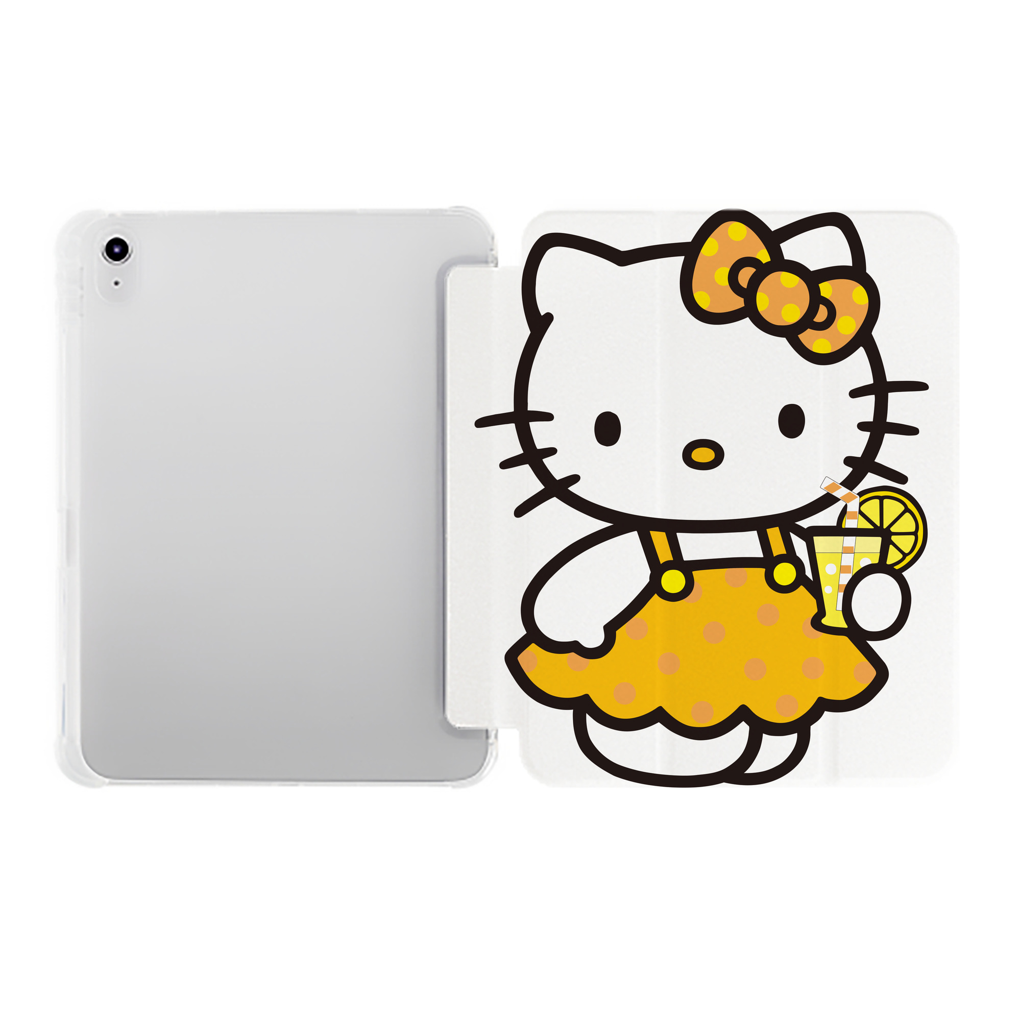 （画像用） Hello Kitty ハローキティ IPad ケース ペン収納付き 三つ折りスタンド PUレザー×シリコン 対応機種9.5/10.5/10.9インチ
